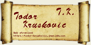 Todor Krušković vizit kartica